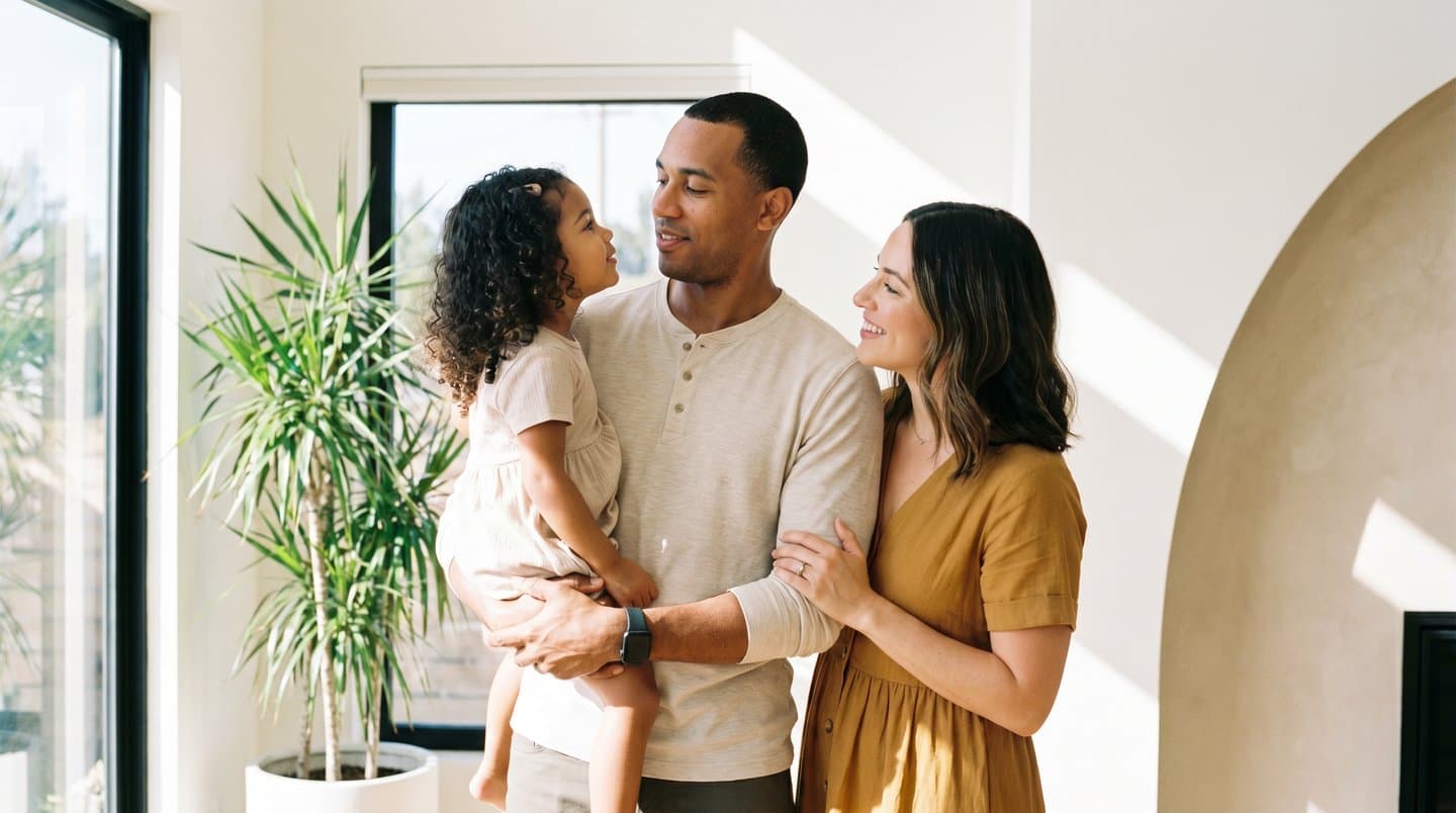 Happy family in a bright, welcoming space—family general dentistry in Tracy, CA