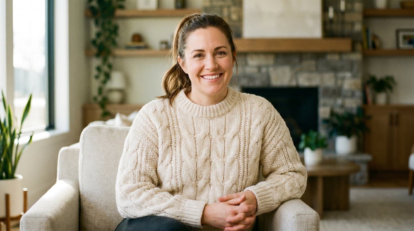 Woman with a bright, healthy smile in a warm, modern setting—periodontics and gum care in Tracy, CA